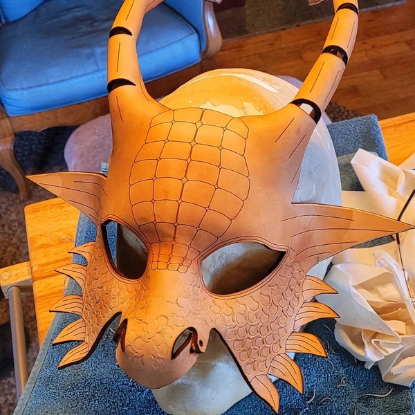 Dragon Mask Pattern - PDF Pattern for Leatherwork - Etsy Canada