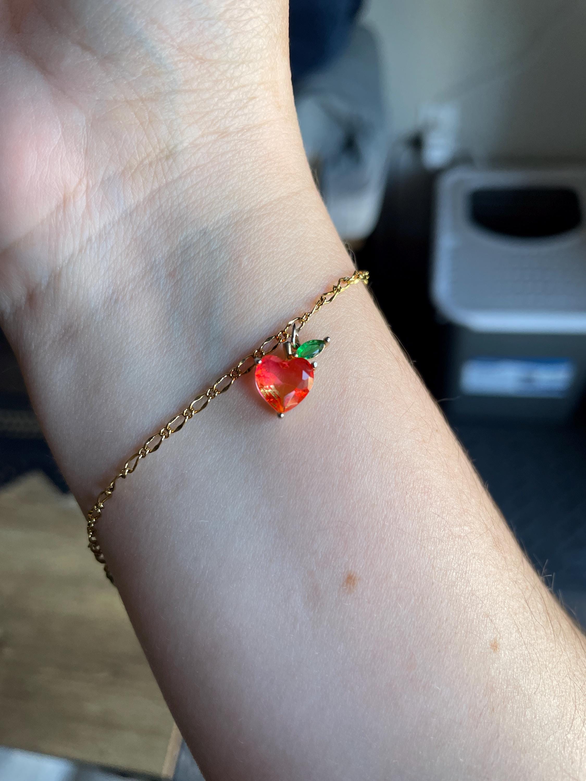 Apple crystal bracelet heart apple heart bracelets best gift for her friendship birthday gifts best