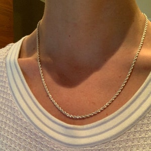 Silver Necklace Silver Rope Chain 