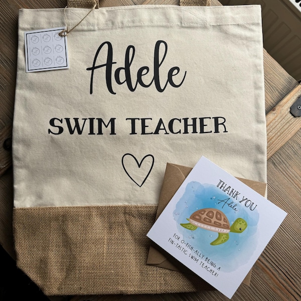 Thank You Swimming Teacher Card, Swim Teacher, Thank You, Turtle ...