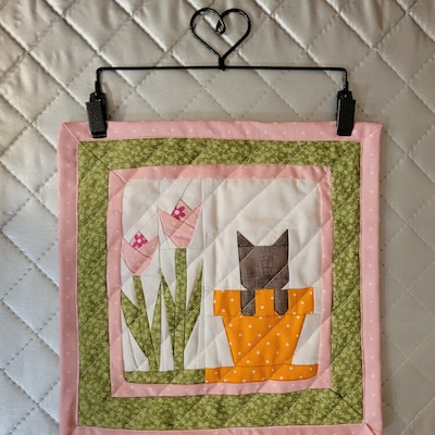 Spring Kitty Foundation Paper Pieced FPP PDF Quilt Block Pattern - Etsy