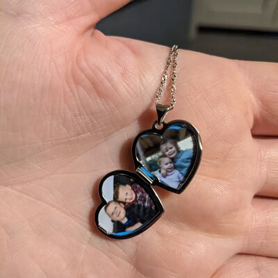 Printed Round Medallion Locket Photo Print Small Locket Photos Photo ...