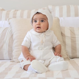 Mikado Boys Christening Gown Baptism Outfit Romper Cape Newborn Baby Gift Heirloom Gown