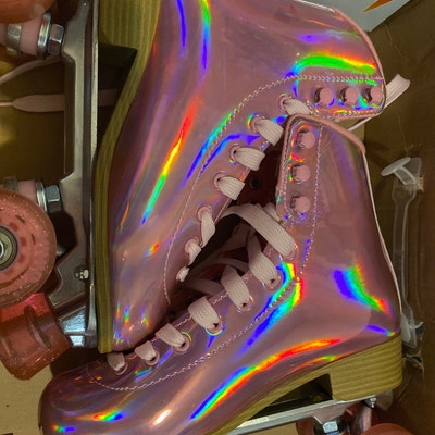 Vivid Skates Prisma Pink Holographic Roller Skates - Etsy