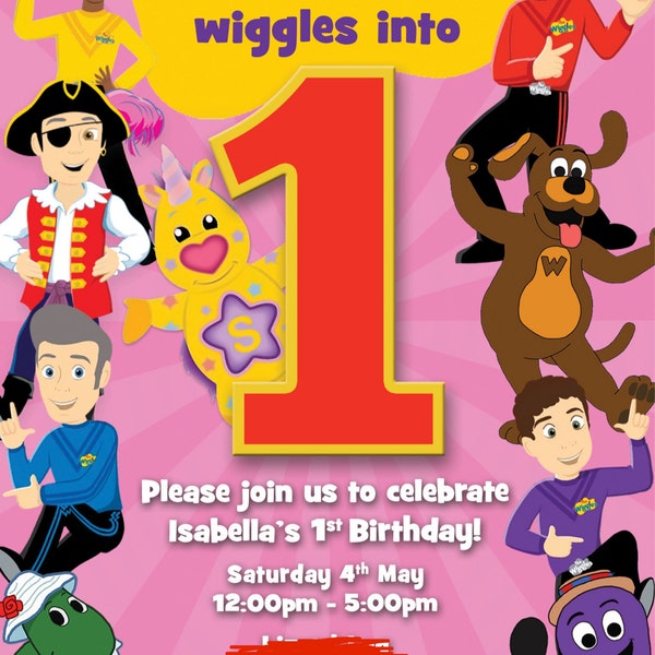 The Wiggles Birthday Invitations Made to Order Digital Download — free download