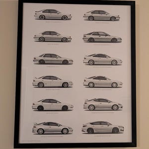 Honda Integra Generations Print: JDM Car Art Poster - Etsy