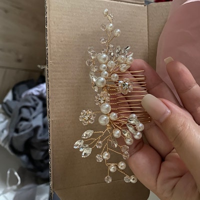Braut Haarschmuck Mit Kristall & Perlen – Weinreben-Diadem Für Hochzeit, Abendparty & Brautjungfer (ca. 37 Cm, Handgefertigt)