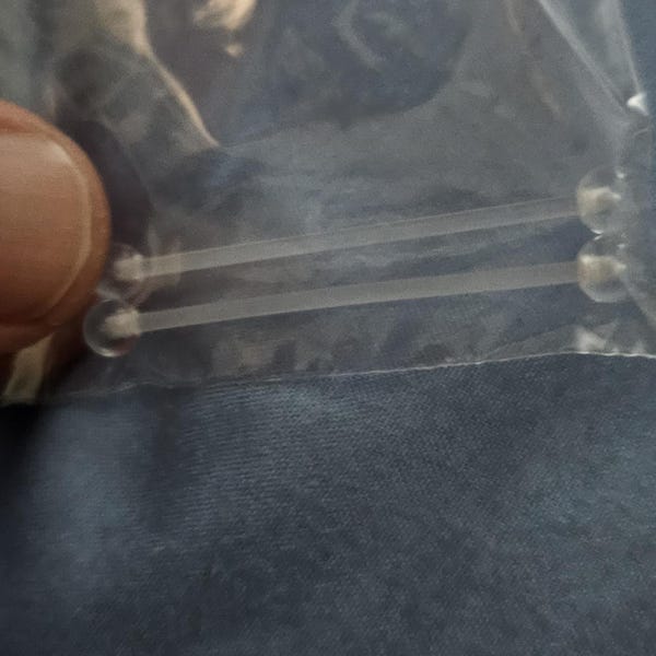 Invisible Clear Plastic Spiked Labret Stud. Transparent in Colour for