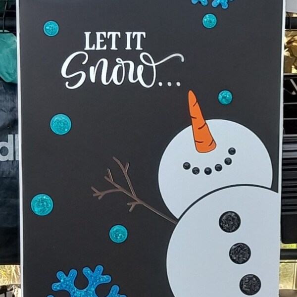 Let It Snow Vertical SVG | Snowman Christmas Design - Etsy