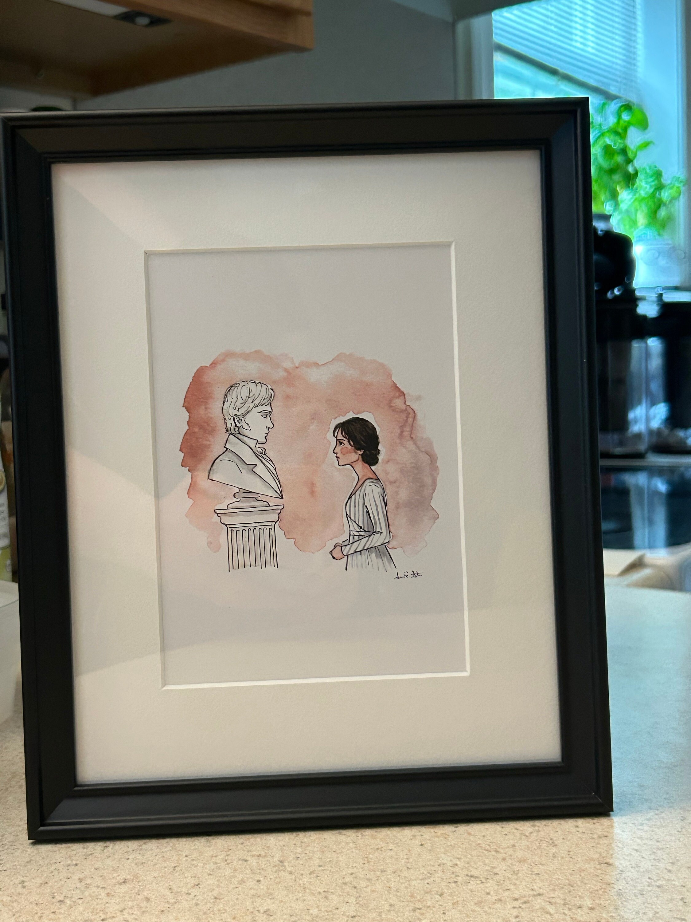 Pride & Prejudice Pemberley Print | Watercolor Illustration | 8x10&quot; 5x7&quot; Archival Art Print | Mr. Darcy Elizabeth Bennet