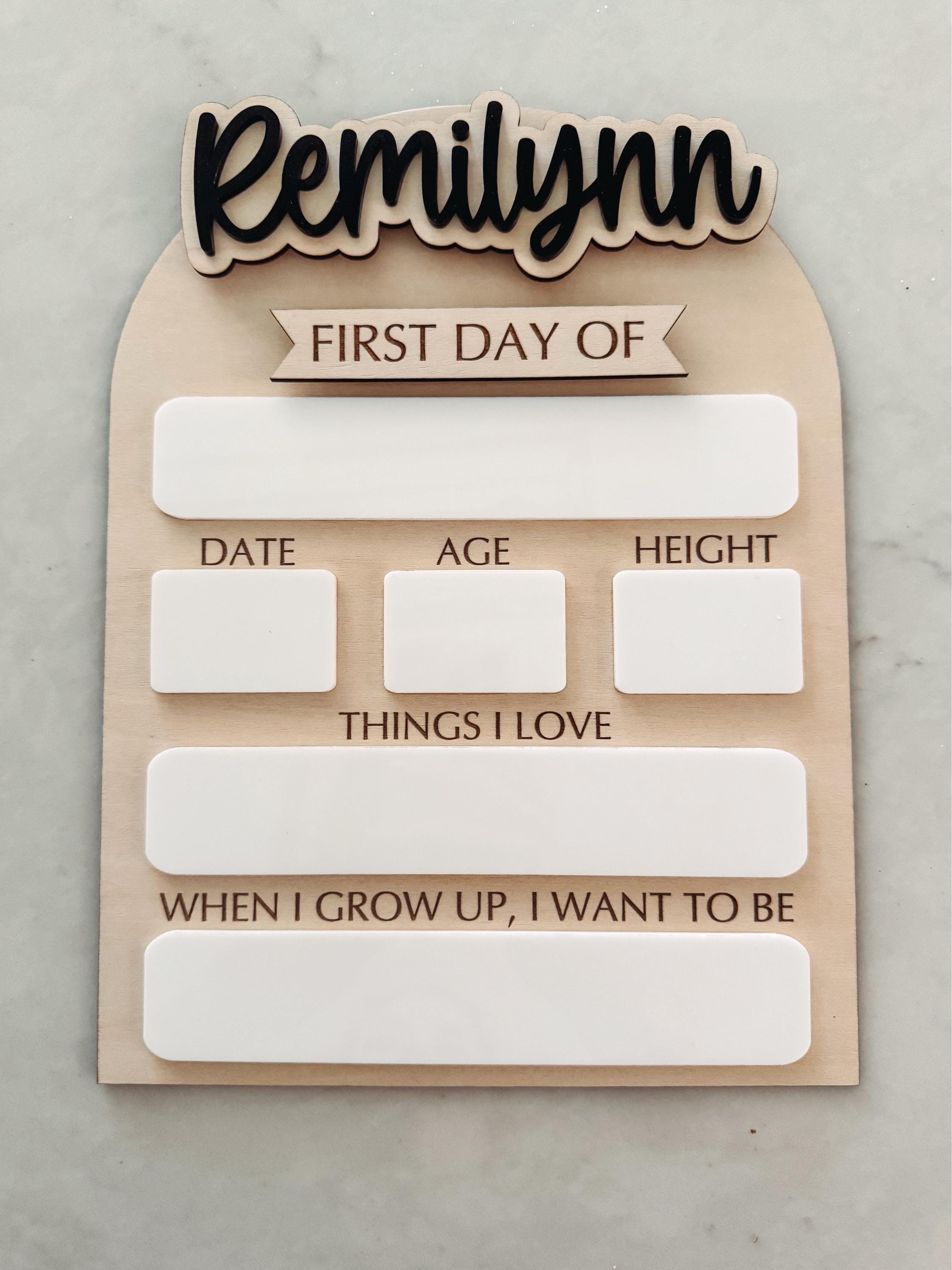 First Day of School Sign, Personalized Back to School Sign, Homeschool, Custom Reusable School Sign, Back to School Photo Prop, Last Day of