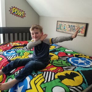 Boys Duvet Cover Superhero Bedding Set Kids Comforter Twin XL Bed Set Toddler Superhero Room Decor Comic Book Bedding Superhero Nursery Etsy