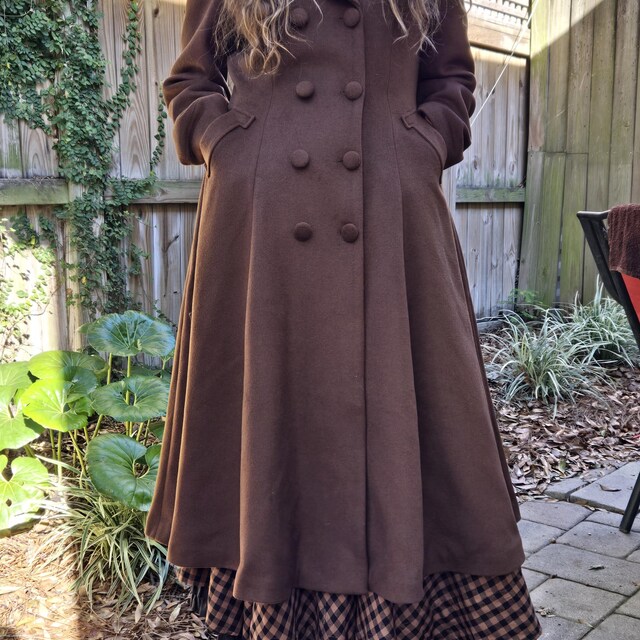 Vintage Inspired Maxi Wool Coat, Women's Wool Coat Women