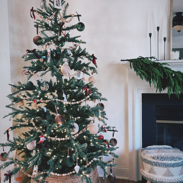 Christmas velvet ornaments - Beige, Moss green, Brown - 3.15 inch - 15  units set