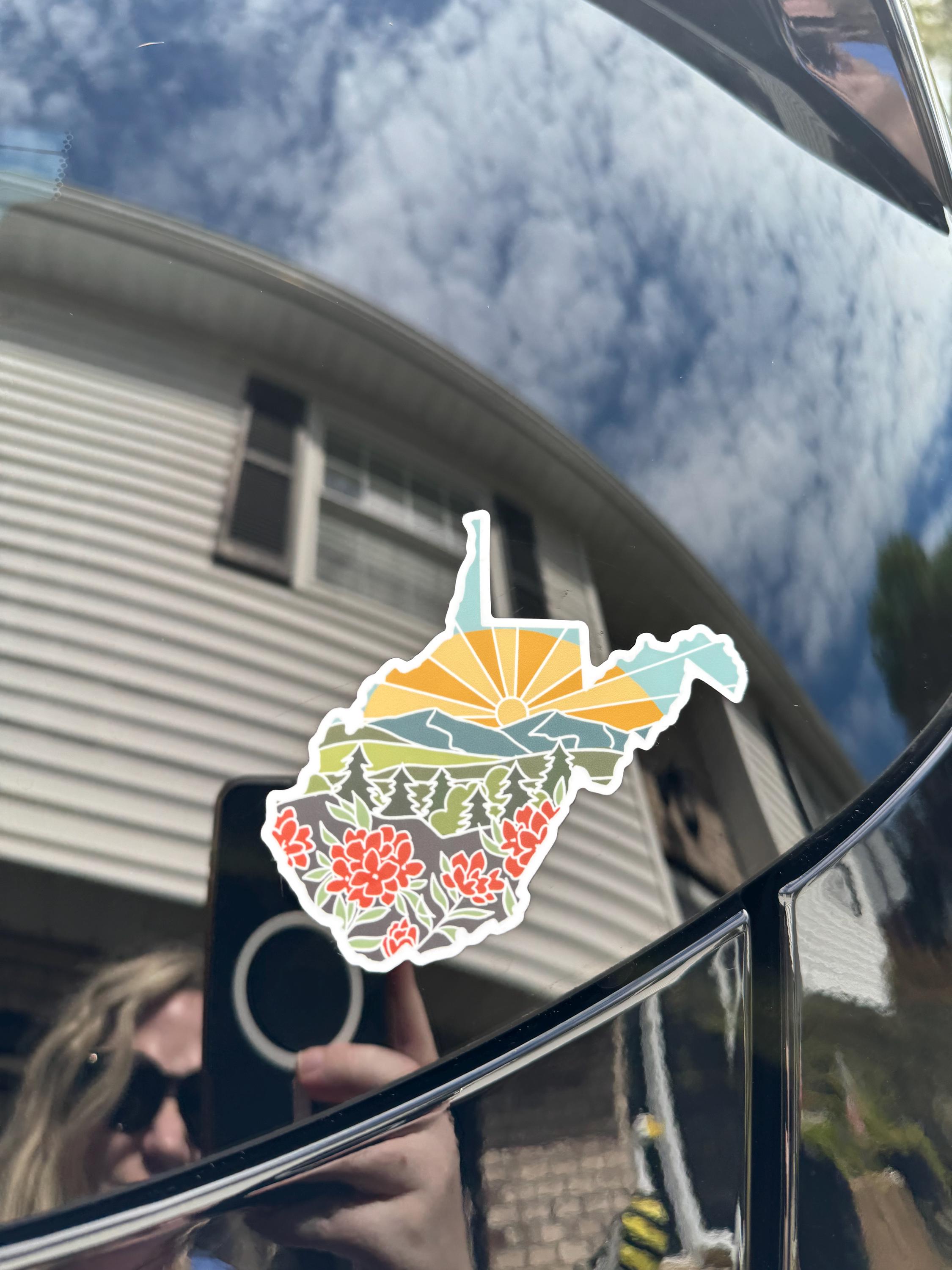 West Virginia Durable Sticker | High Quality Bumper Sticker | United States Vinyl Decal | Weatherproof Sticker | Water Bottle Sticker | 4&quot;