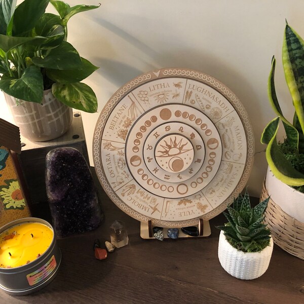 Pagan Wheel of the Year Calendar Wiccan Neo Pagan Sabbats, Moon Phases, Astrological Zodiac