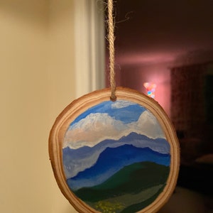 White Squirrels of Brevard, NC Wood Slice Ornament-hand-painted and