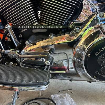 Harley Custom Engraved Shift Linkage Gloss Black, FLH, CNC Cut, Billet ...