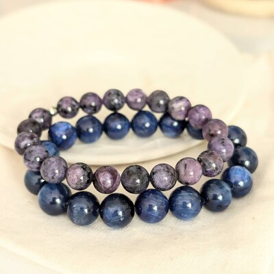 thumbnail image 2 of 3 Strands 6mm Russian Amethyst Loose Beads – Round Center-Drilled – 15" Each – Wholesale 2 of 2