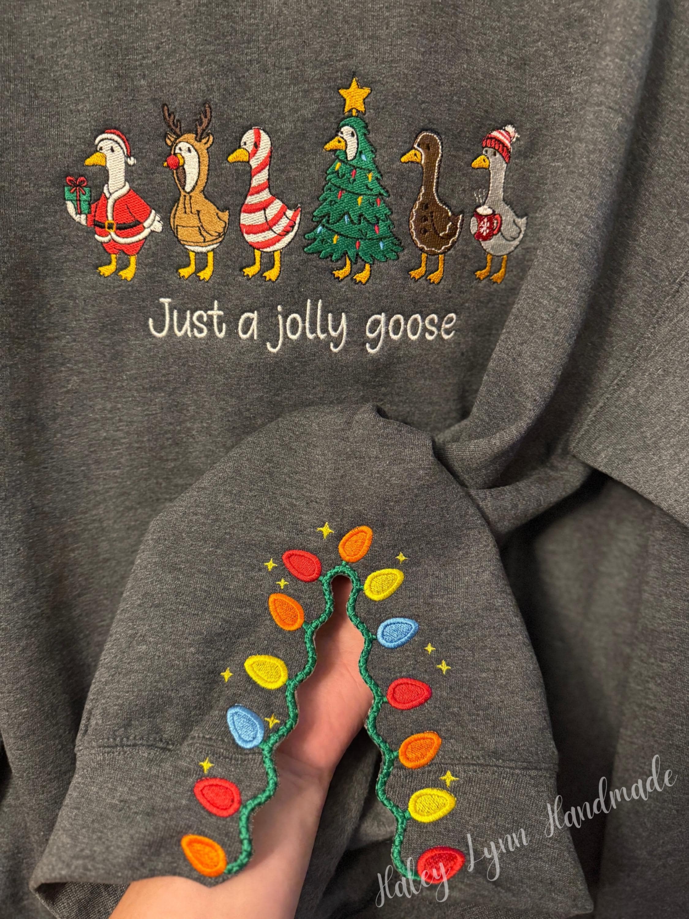 Customer project using Christmas Lights Split Side Seam embroidery design