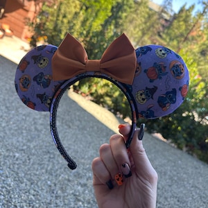 Halloween Stitch Inspired Mouse Ears, Minnie Ears, Mickey Ears, Disney world, Disneyland, Handmade Ears, Mickey Mouse Ears, Sequin Ears