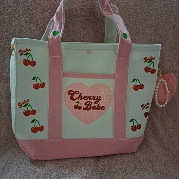 Tote Bag Small Pink Stripe
