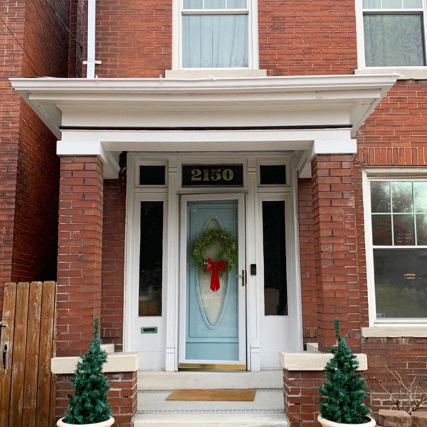 Transom Address Numbers - House Home Office Building - Gold Foil Leaf ...