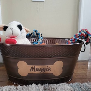 Gift Basket Dog Toy Storage With Lid With Lid Personalized