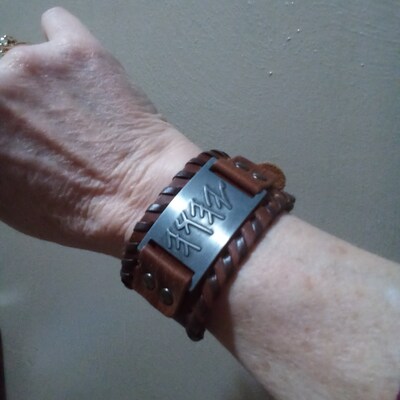 Yahuah Bracelet - Stainless Steel & Silicone Band With Paleo Hebrew Script (Yahuah/Yahshua), Adjustable, For Men & Women - View #6