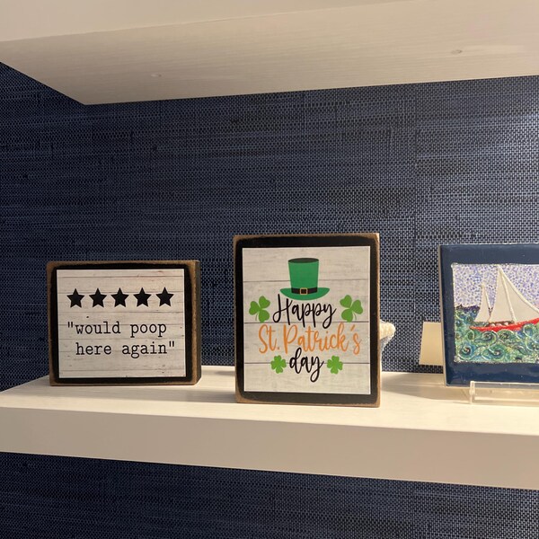 Wood Spring Blocks, Reversible Sign, Spring Decor, Spring Decoration ...