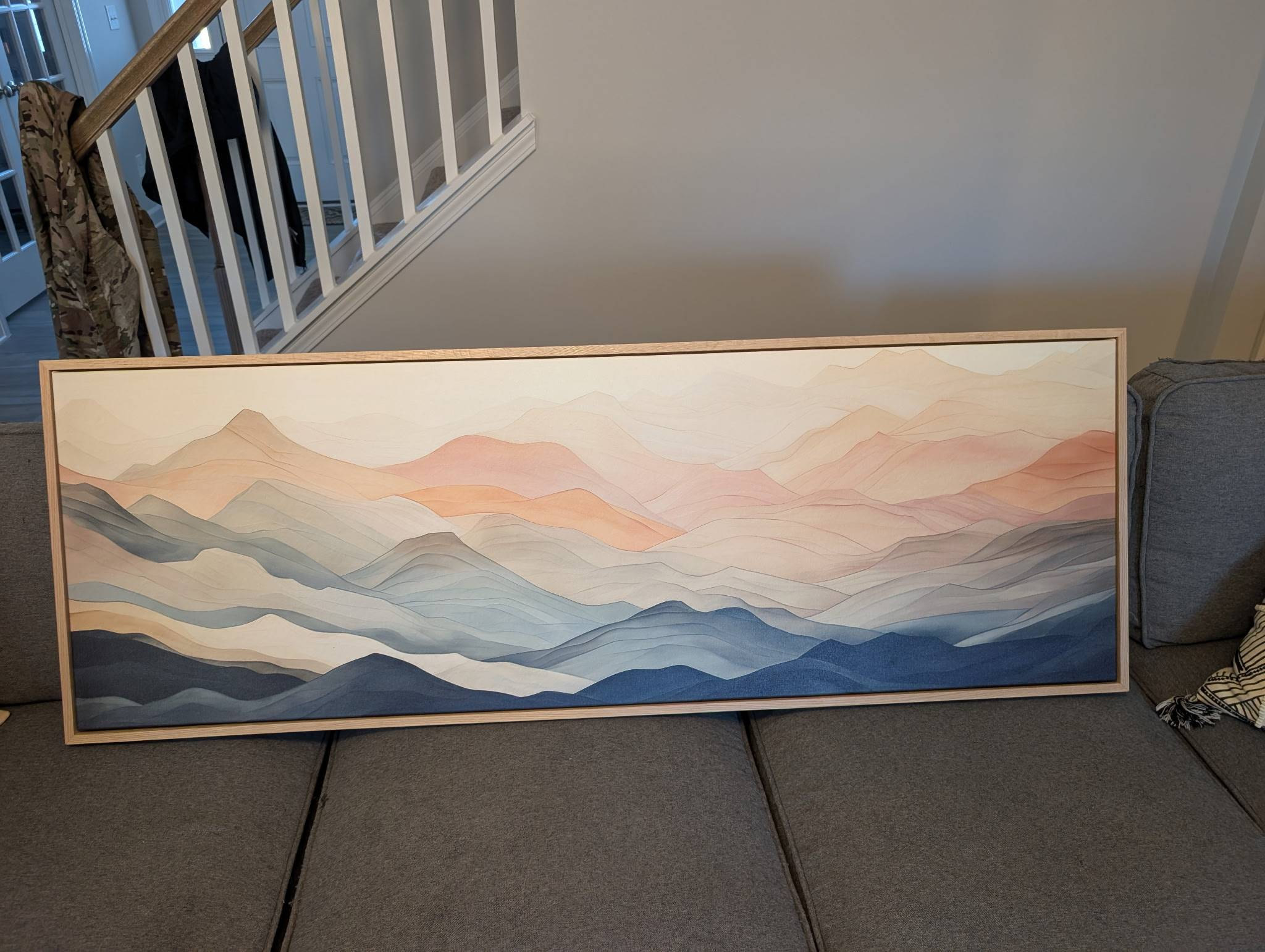 Abstract Mountains Canvas Print | Minimal Neutral Pastel Wall Art | Modern Living Room Artwork | Above Bed Decor | #200