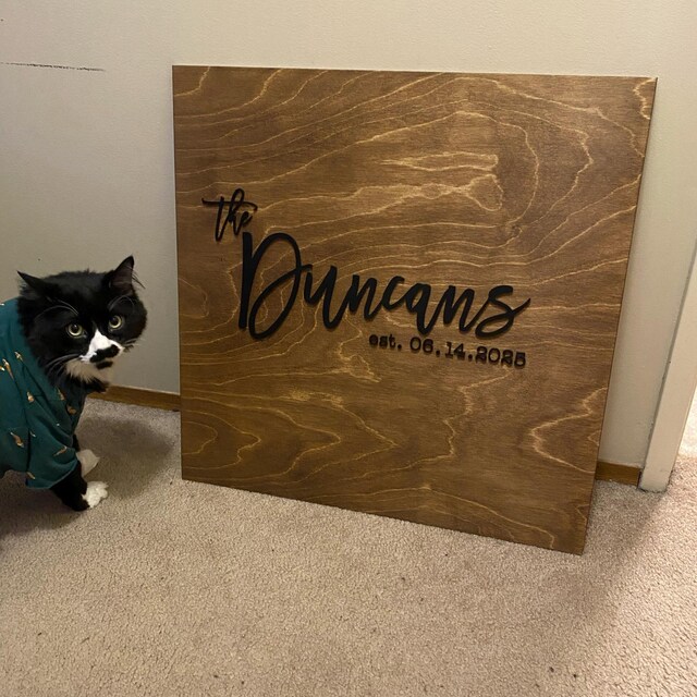 Personalized Wedding Guest Book Alternative | Last Name Wood Sign