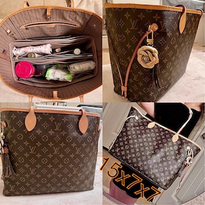 Free Shipping* Neverfull Louis Vuitton insert storage organizer, bag  divider, GM MM PM Organizer, Makeup Gold Golden Zip Laptop iPad Pocket