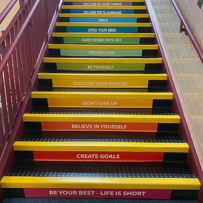 Staircase Riser Quotes Motivational Stair Decals for School, Staircase Quotes Decals, Growth ...