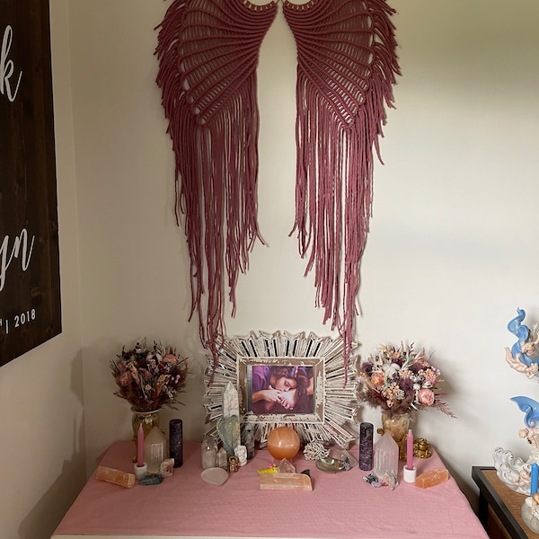 Macrame Angel Wings Wall Hanging main image 1