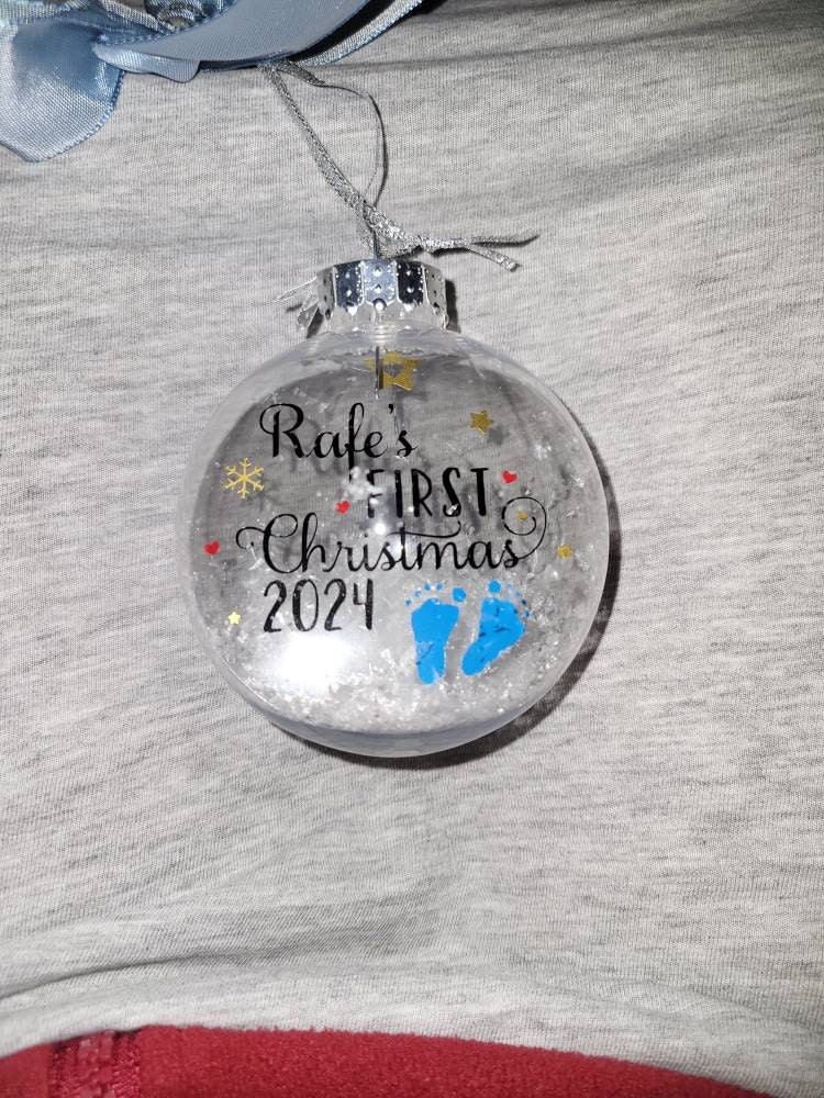 Personalised Baby's First Christmas Bauble 2025, 1st Christmas Ornament