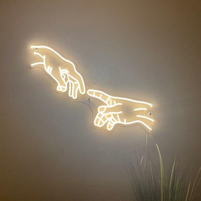 Hands of God Customized Neon Sign Neon Sign Logom Shop Board - Etsy