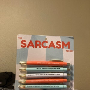 5pc Sarcasm Theme Pen Set Ballpoint Pen Fun Copywriting Pen Set