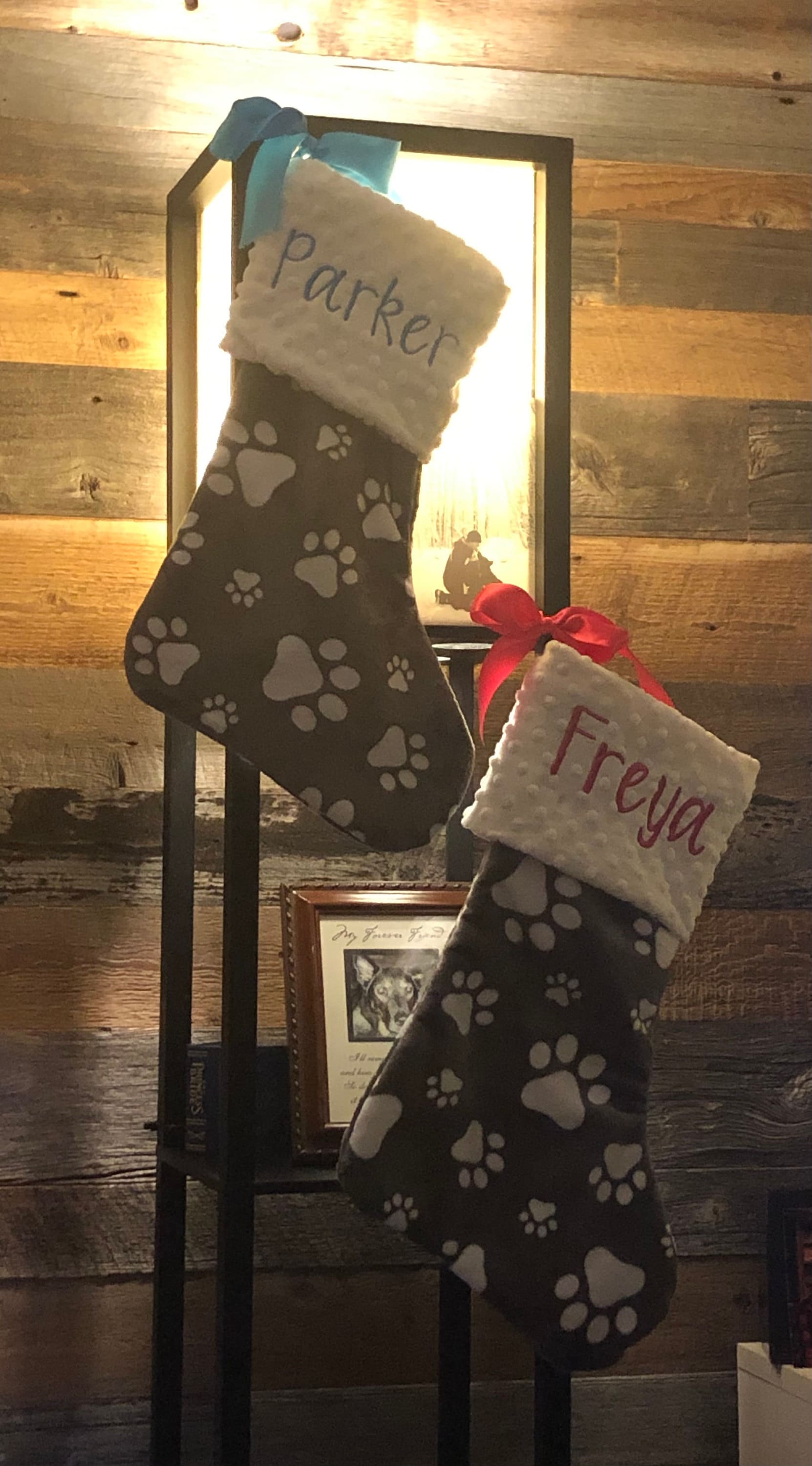 Paw Print Dog Stocking, Dog Christmas Stocking, Paw Print Christmas Stocking, Personalized Pet Christmas Stocking, Dog Christmas Stocking