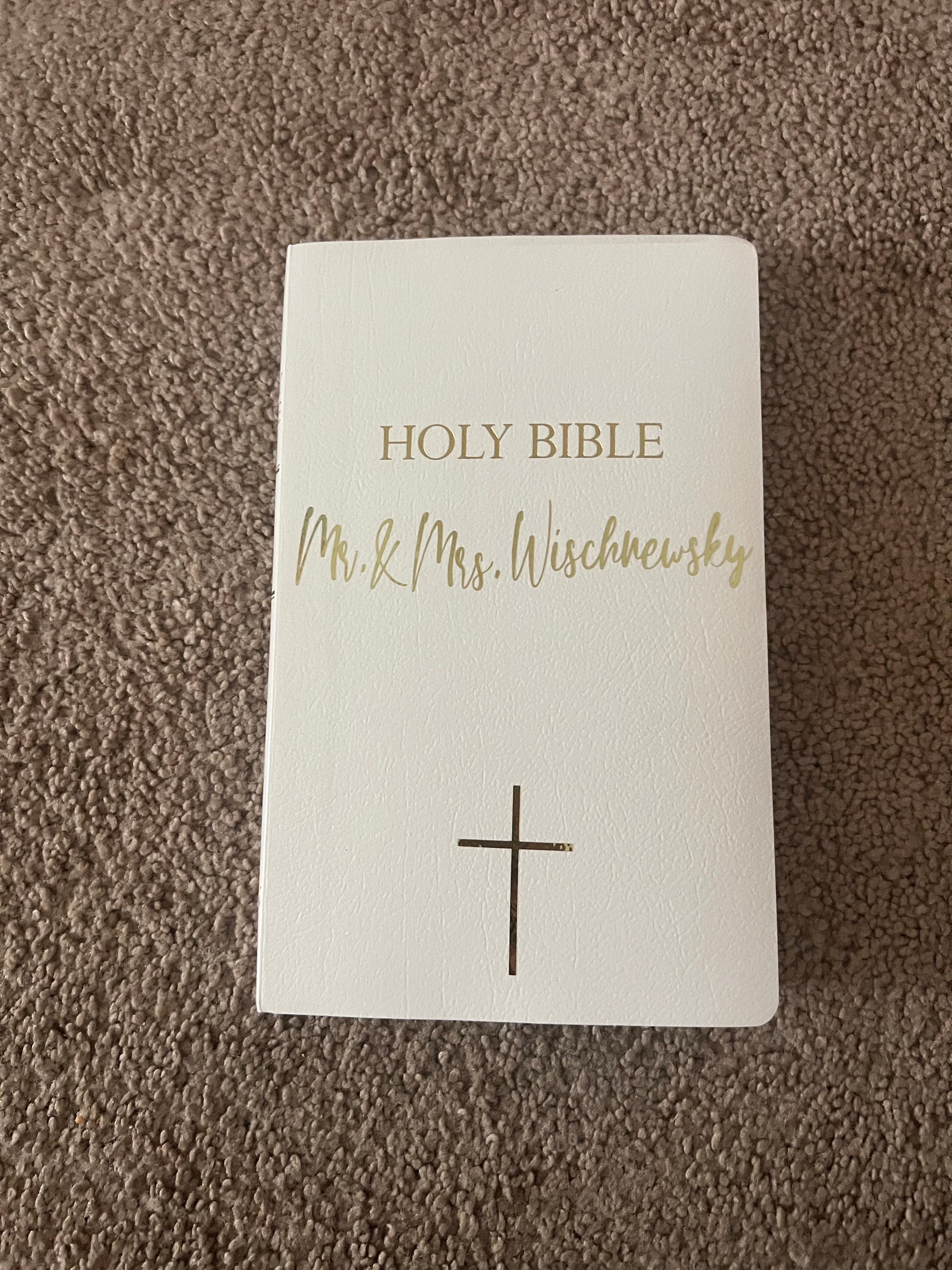 Personalized Bible Custom KJV/NKJV/NIV| Gift Holy Bible| Faux Leather King James Version|Baptisms|Weddings|Christenings|First Holy Communion