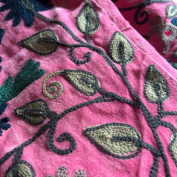 Handmade Reversible Suzani Embroidered Cotton Jacket 6-8Y