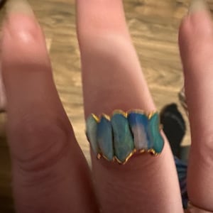 Customer photo from April wray, 5 Stone Raw Opal Ring in Yellow Gold