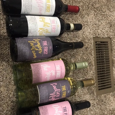 6 Mommy's First Milestones Wine Labels and Stickers, Great Baby Shower and Pregnancy Gift Ideas ...