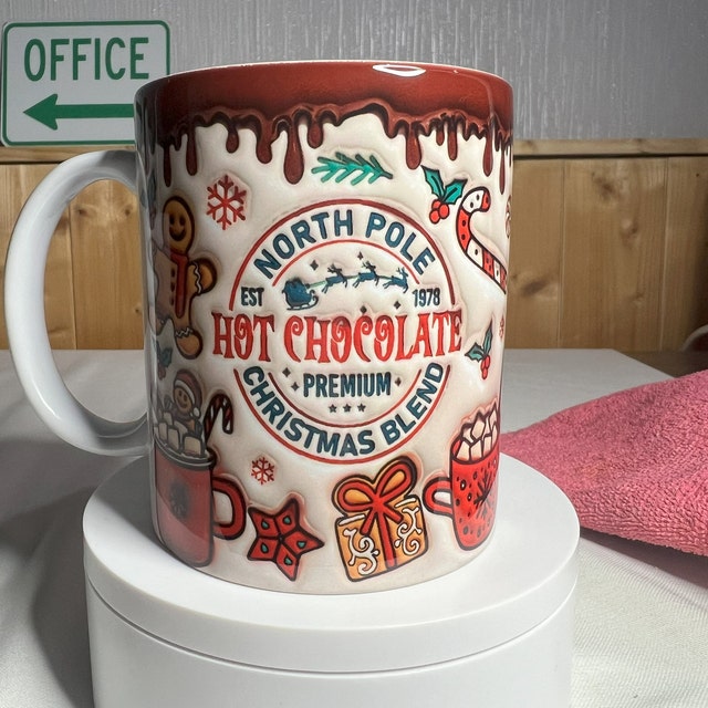 North Pole Hot Chocolate 3D Dripping Mug with Cool Whip Lid | Christmas  Movie Mug | Hot Chocolate Mug