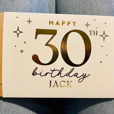 30th Birthday Gift Voucher 30th Birthday Card Gold Foil - Etsy