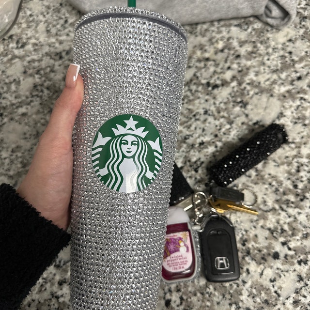 Starbucks Acrylic Tumbler with Gold Diamond Cut Crystals | Bedazzled  Starbucks Cup