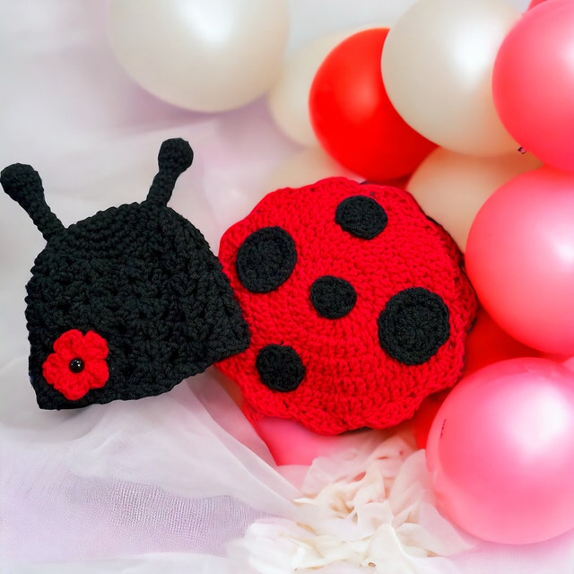 A customer's finished Ladybug and Bunny Newborn Crochet Patterns
