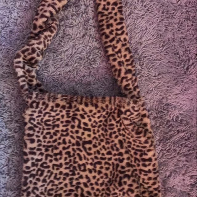 Medium Fluffy Cheetah Print Bag Brown Animal Print Fuzzy 