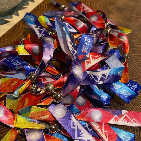 100pcs Handmade Custom Ribbon Satin Wristband Feature Holiday Ribbon ...
