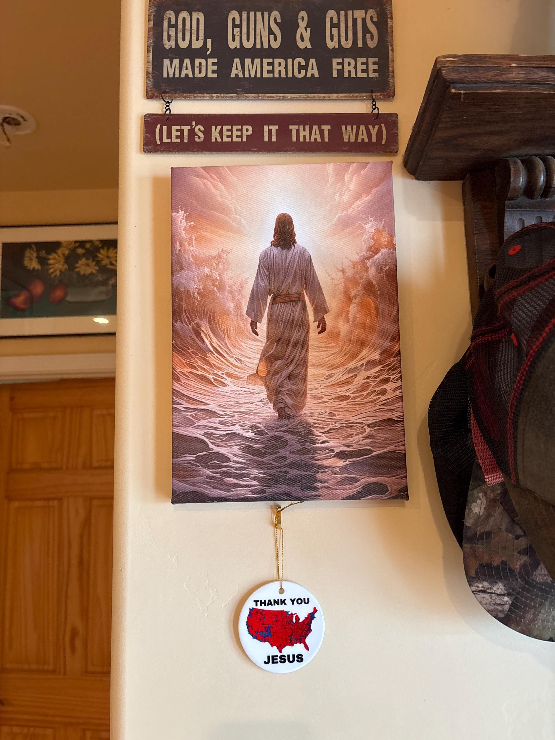 Jesus Walking on Water Canvas, Spiritual Wall Decor, Divine Light Modern Canvas Art, Ready to Hang Artwork, Christian Gift Canvas